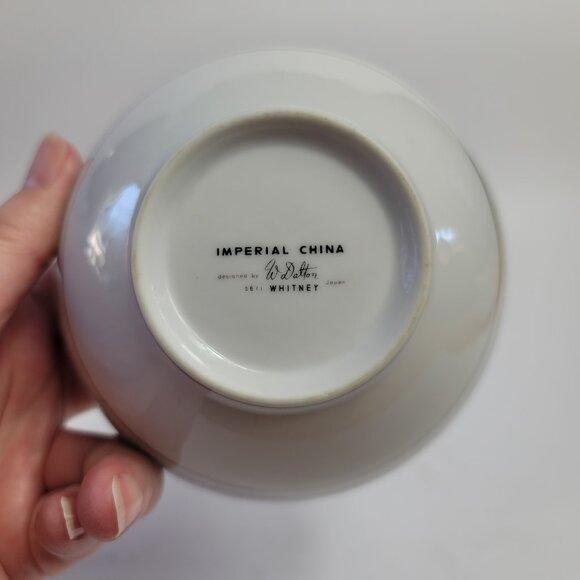 Imperial China Whitney Sugar Bowl & Lid White Gray Band Leaf Scrolls W. Dalton - Picture 15 of 15